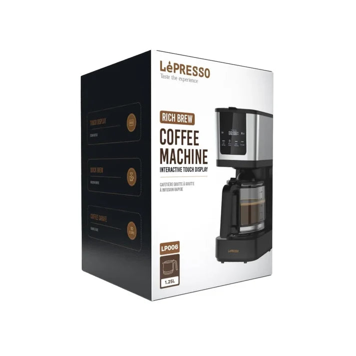 LePresso Rich Brew Coffee Machine Interactive Touch Display – Black
