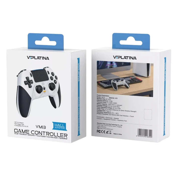 VIPLATINA VM13 Wireless Gaming Controller for PS5, PS4 & PC with Dual Vibration, 6-Axis Gyroscope & Macro Keys