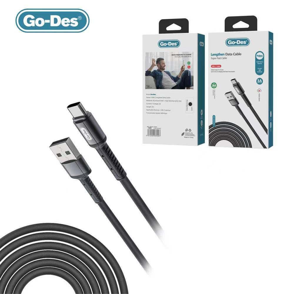 GO-DES DATA CABLE USB-A TO USB-C (3M