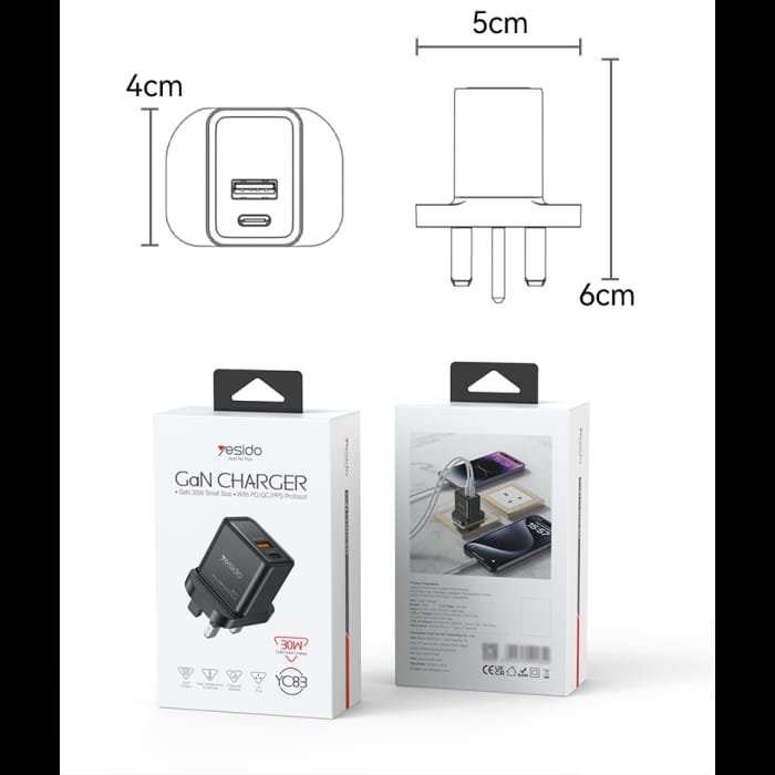 Yesido YC83 GaN Fast Charging Wall Charger