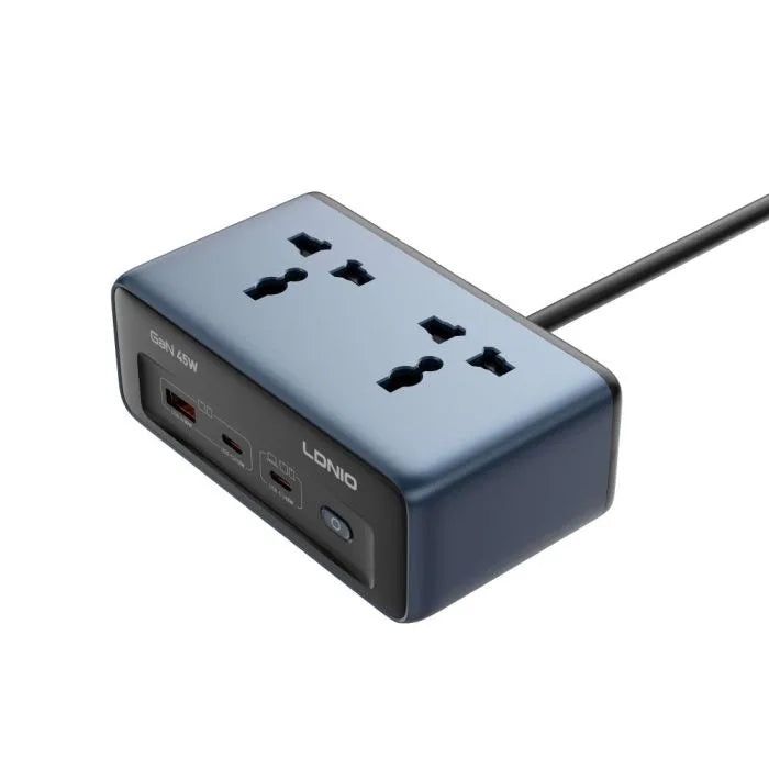 LDNIO Sc1 45W GaN Power Strip – 2 Outlets + 3 USB Ports