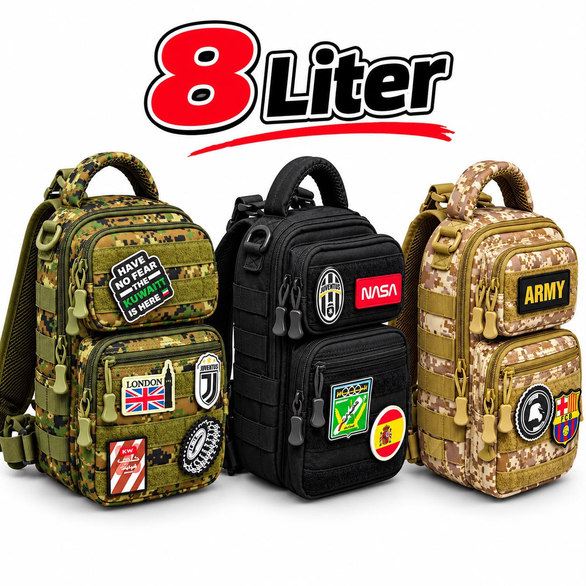 8L Velcro Backpack – Compact, Stylish & Customizable