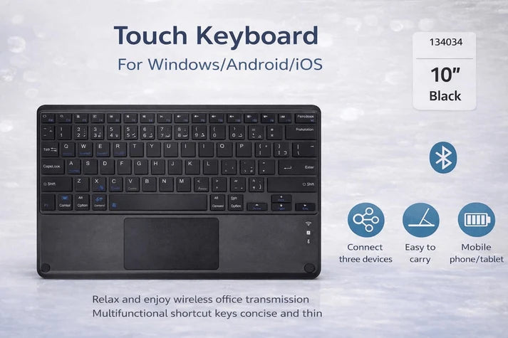 Bluetooth Touch Keyboard with Trackpad