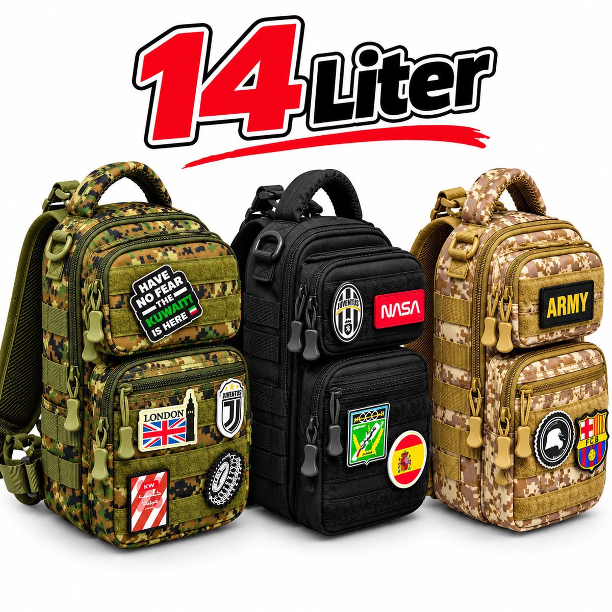 14L Velcro Backpack – Spacious, Stylish & Customizable