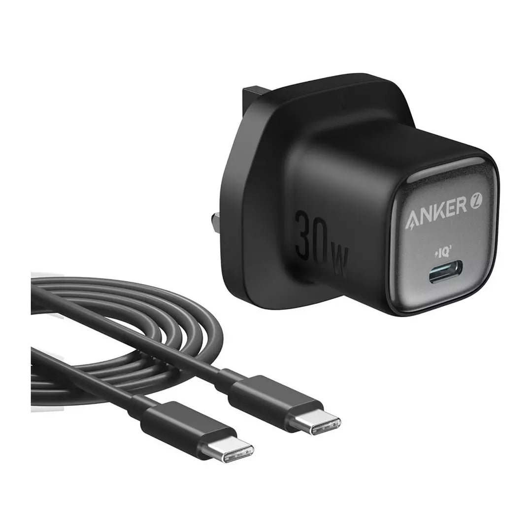 Anker 30W USB-C Wall Charger With 1m Cable, Fast Charging – Black
