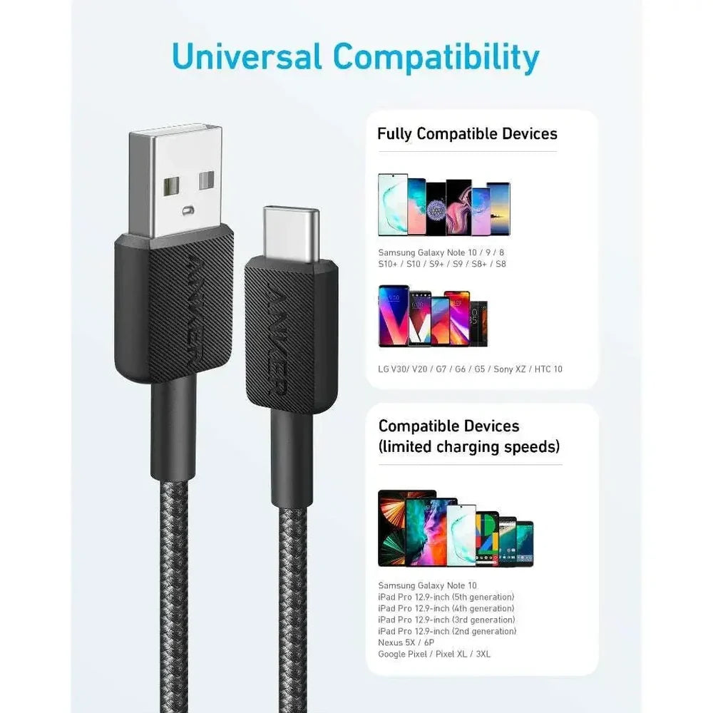 Anker 322 USB-A to USB-C Cable Braided (1.8m/6ft)