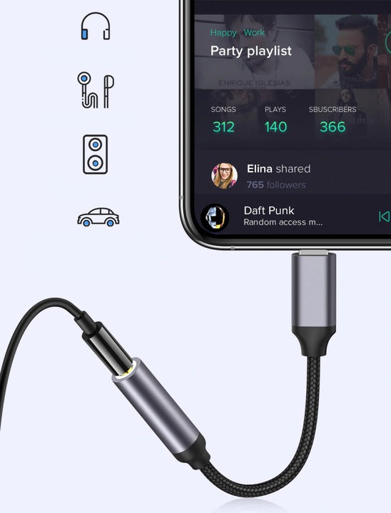 YESIDO YAU21 AUDIO ADAPTER LIGHTNING TO AUX 3.5MM