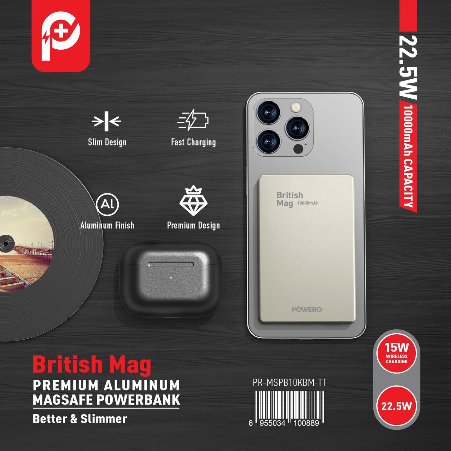 POWER O+ BRITISH MAGSAFE POWERBANK–10000MAH