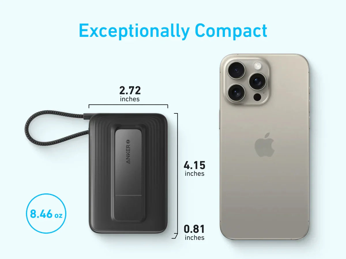 ANKER ZOLO WIRELESS POWER BANK (10K, 30W, BUILT-IN USB-C CABLE)