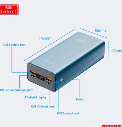 Earldom ET-PD36 30000mAh 22.5W Fast Charging Power Bank