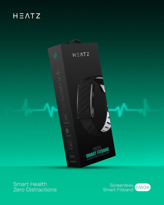 HEATZ HW34 Screenless Smart Fitband with ECG & Activity Tracker