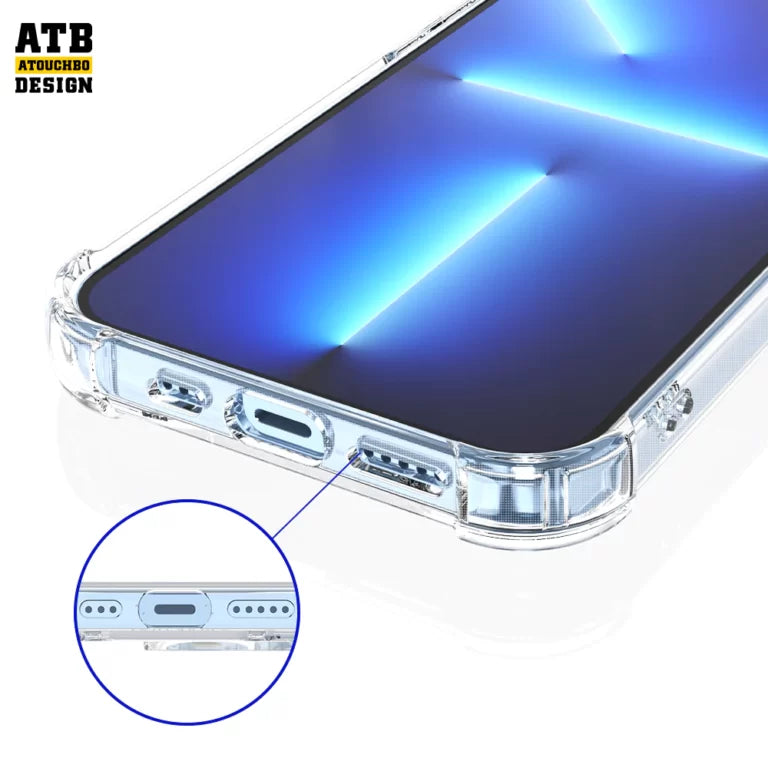 جراب شفاف مضاد للانفجار من ATB لهاتف iPhone 15 Pro مقاس 6.1 بوصة