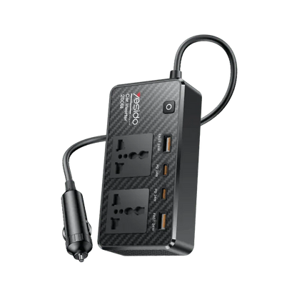 Car Inverter VC07 12V to 200V- USB QC3.0 & TC PD Fast Charging with Multiple Protections