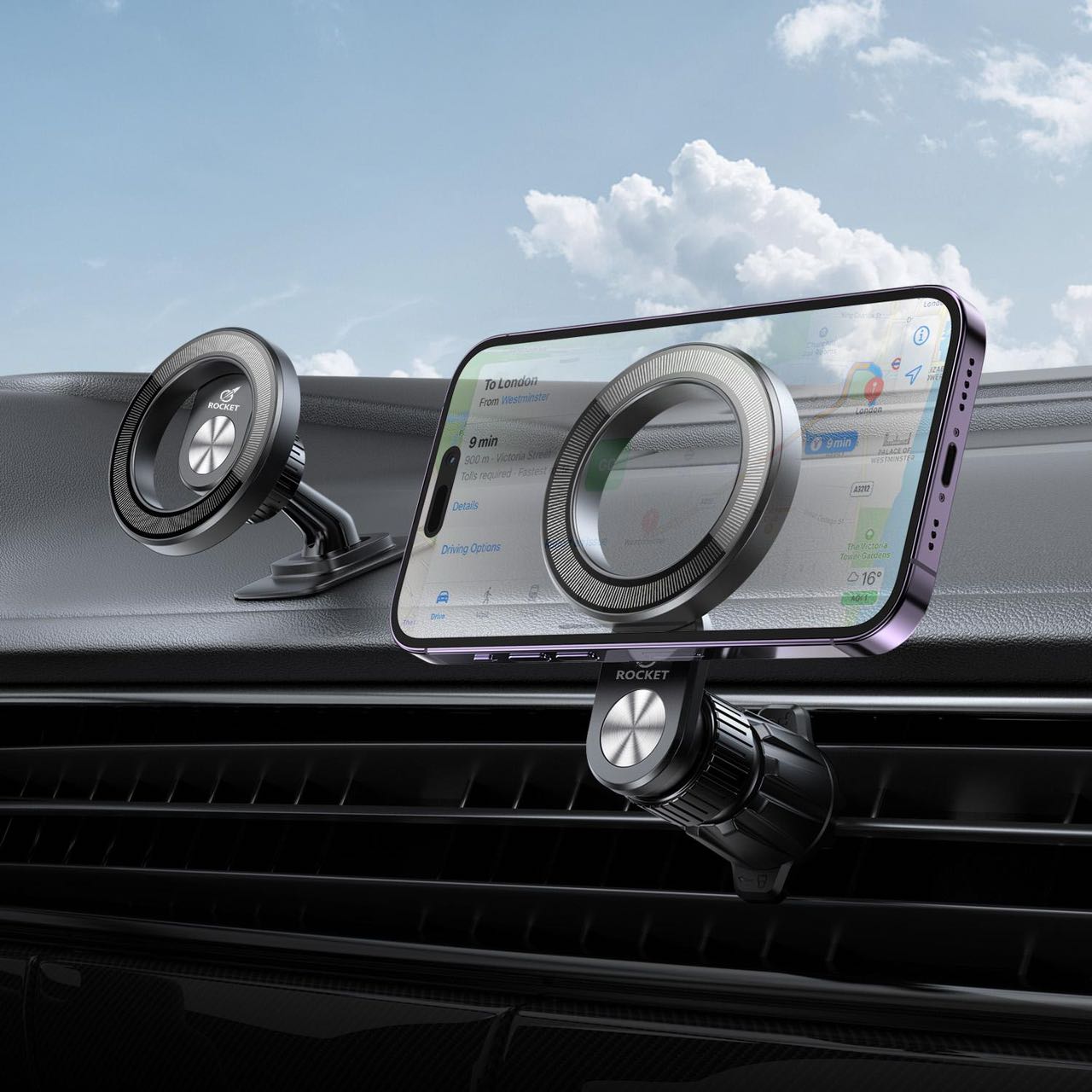 Rocket 2 in 1 Car Phone Holder