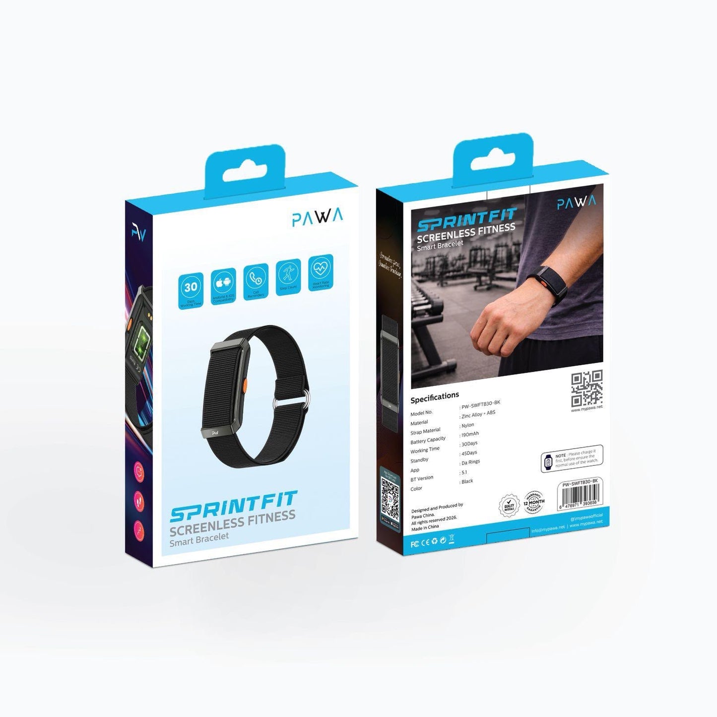 Pawa SprintFit Screenless Fitness Smart Bracelet