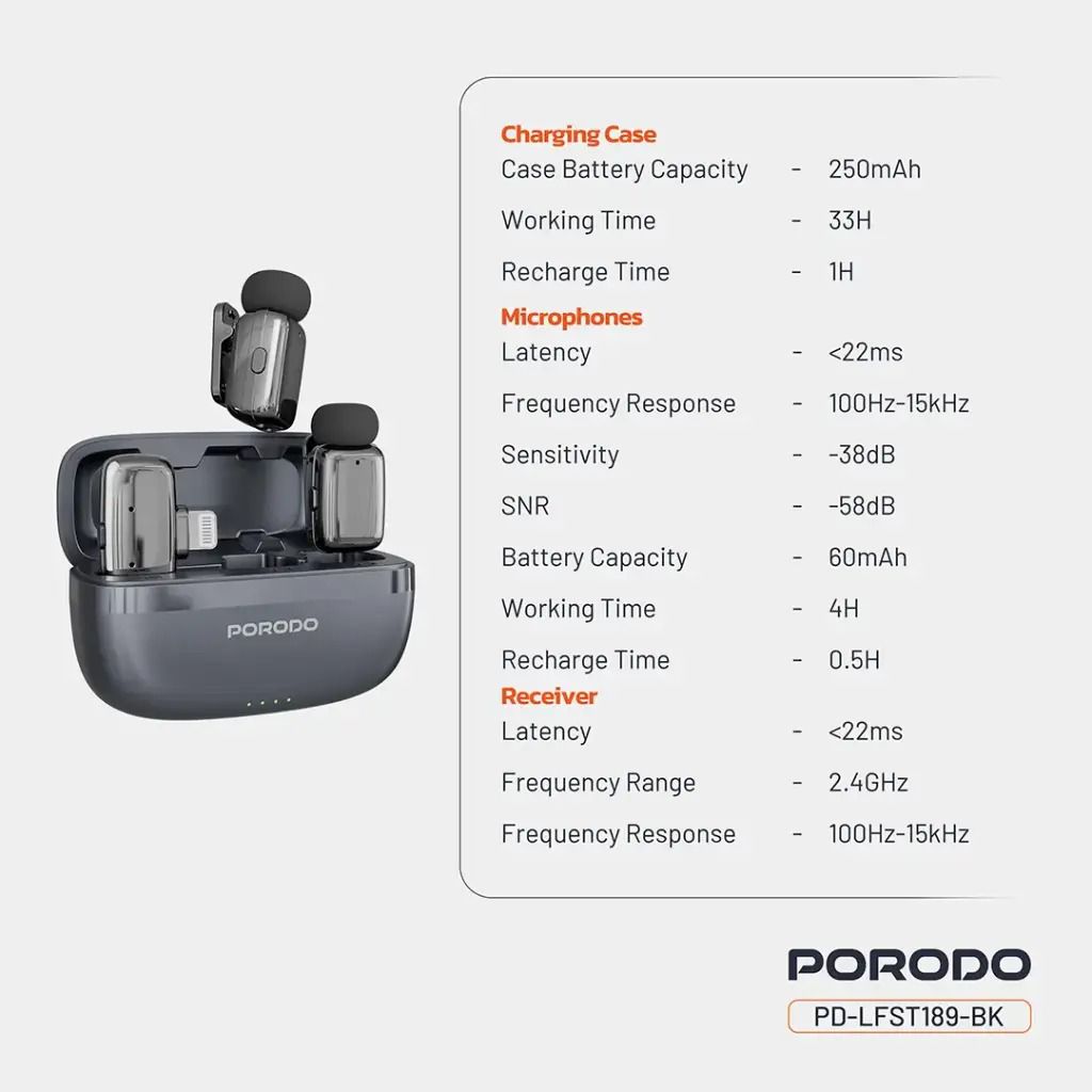 PORODO WIRELESS LAVALIER MICROPHONE