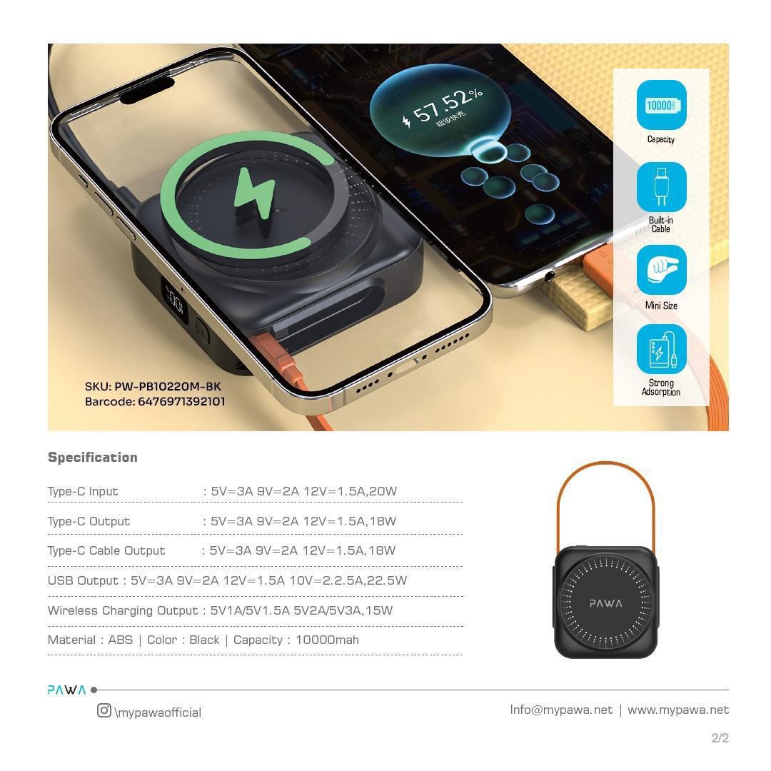 PAWA MAG MINI MAGSAFE POWERBANK–10000MAH