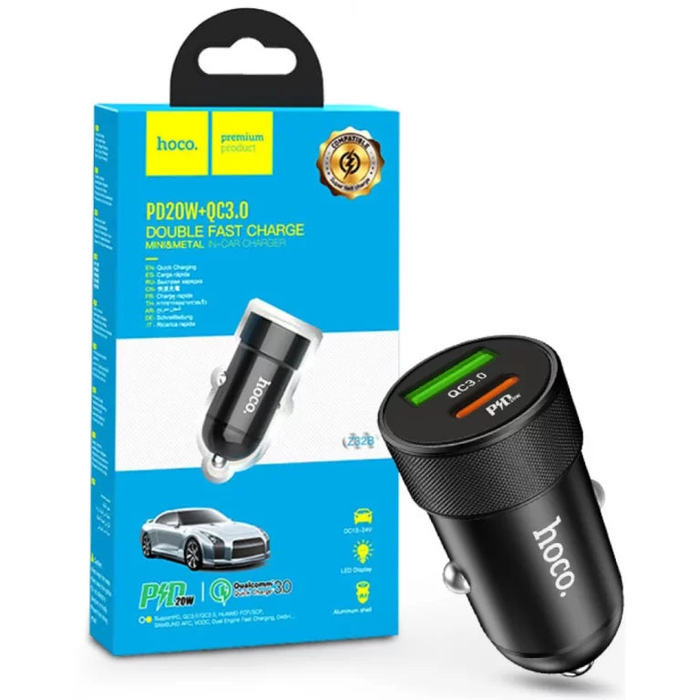 HOCO CAR CHARGER Z32B SPEED UP QC3.0 + PD20W DOUBLE FAST CHARGE