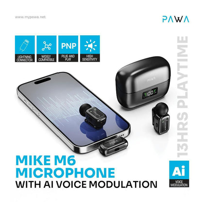 PAWA MIKE M6 MICROPHONE WITH AI VOICE MODULATION
