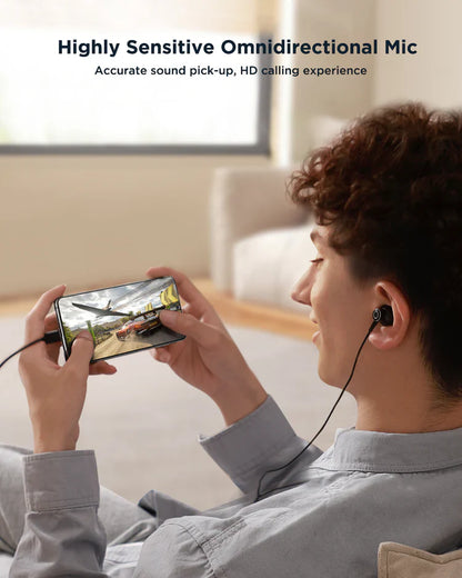 سماعات أذن سلكية من سلسلة TYPE-C نصف داخل الأذن JR-EC07 - أسود