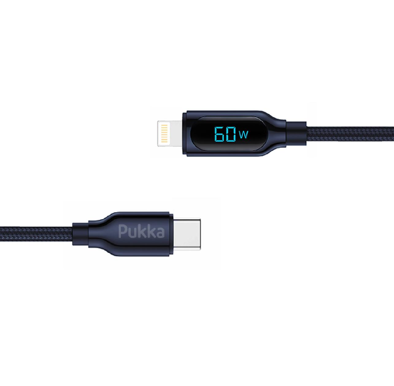 PUKKA CABLE USB-C TO LIGHTNING UP TO 60W -DIGITAL SCREEN