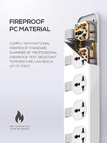 وصلة طاقة Ldnio 2500 واط مع 4 منافذ USB-A و4 مقابس طاقة SC4408