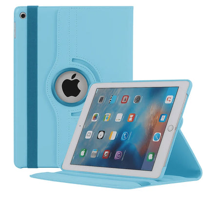 Apple iPad Rotating Book Cover Case – 360° Multi-Angle Stand (Multiple Models & Colors)