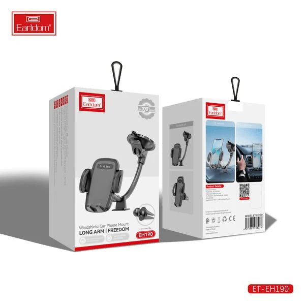 Earldom ET-EH190 Windshield Car Phone Mount – Long Arm Freedom Holder