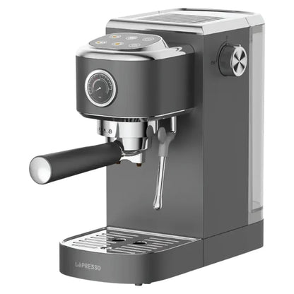 LePresso Caffè Virtuoso Hot & Cold Espresso Maker with Steam Wand & Pressure Gauge – Gray