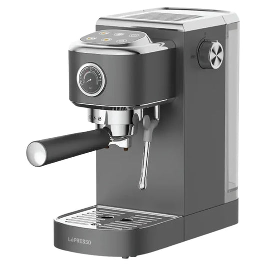 LePresso Caffè Virtuoso Hot & Cold Espresso Maker with Steam Wand & Pressure Gauge – Gray