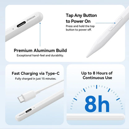 JR-K12 Pro Active Dual-Mode Stylus Pen (Including 2 Spare Nibs) White