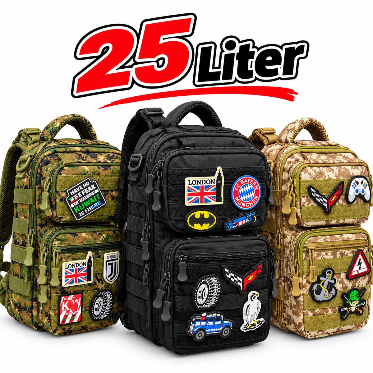 25L Velcro Backpack – Spacious, Stylish & Customizable