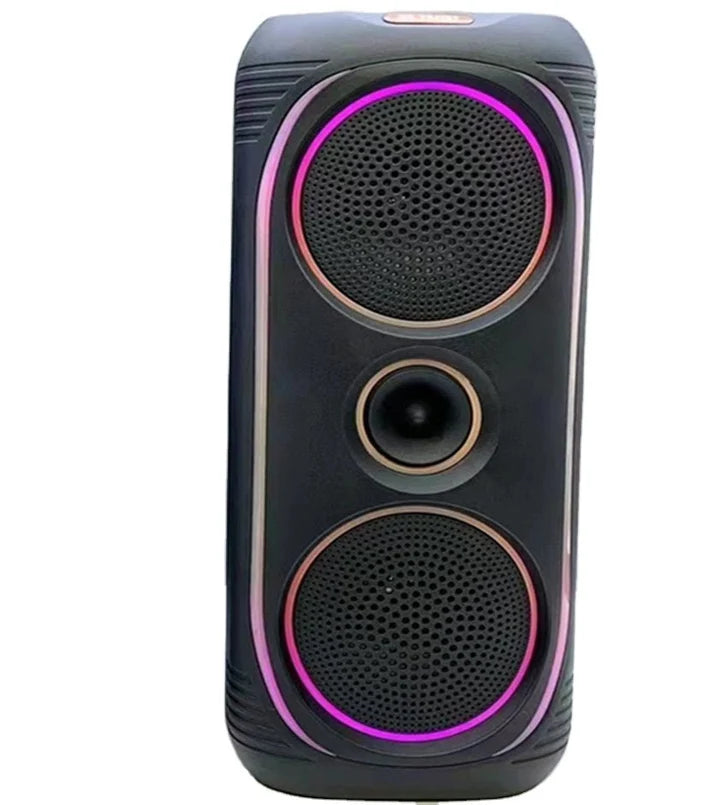 Shiou MS-2041BT Twin 8-Inch Portable Bluetooth Speaker – RGB Light, TWS, FM, USB, BT 5.3