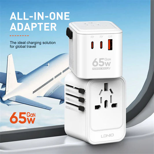 LDNIO Z6 GaN 65W Travel Adapter – 3 USB Port Global Charger