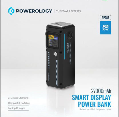Powerology PP083 27000mAh Smart Display Power Bank (PD 140W)