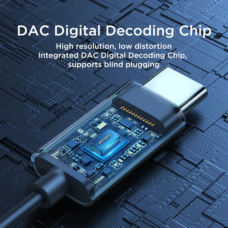 سماعات أذن سلكية معدنية من سلسلة TYPE-C JR-EC06 - أسود