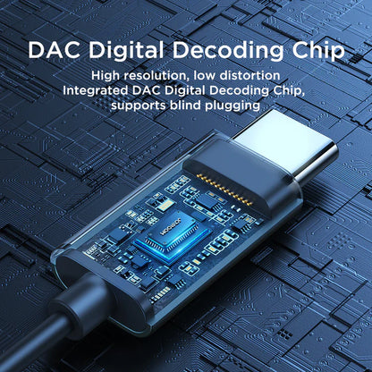 سماعات أذن سلكية معدنية من سلسلة TYPE-C JR-EC06 - أسود