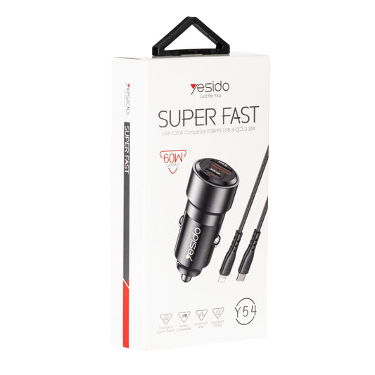 Yesido Y54 60W Dual Fast Car Charger