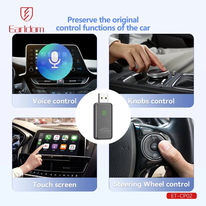 Earldom ET-CP02 Wireless CarPlay Dongle – Plug & Play Adapter