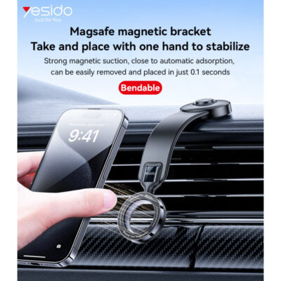 Yesido Magnetic Bendable Suction Arm Holder (C217) – Black