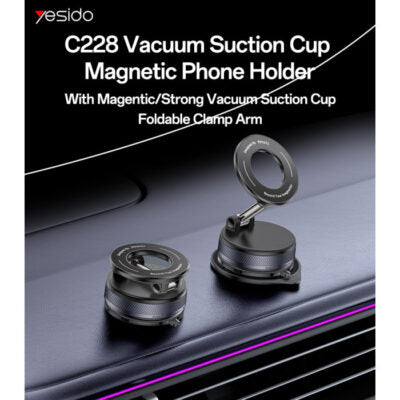 Yesido C228 360 Rotation Foldable Vacuum Suction Cup Car Phone Holder