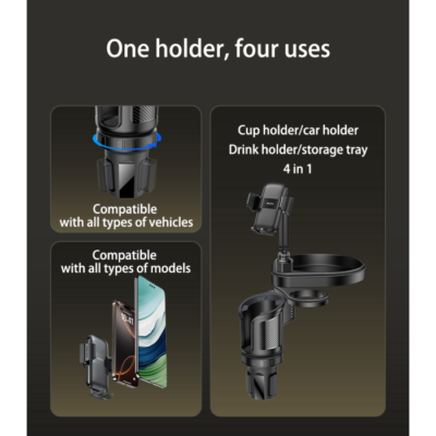Yesido C274 720 Rotating Phone Mount 4 in 1 Multifunctional Car Cup Phone Holder