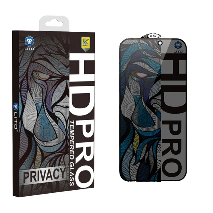LITO HD PRO Privacy Tempered Glass Screen Protector – 9H, Full Glue & Case-Friendly