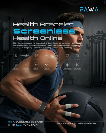 Pawa Riva Screenless Smart Band with ECG & 24/7 Health Monitoring