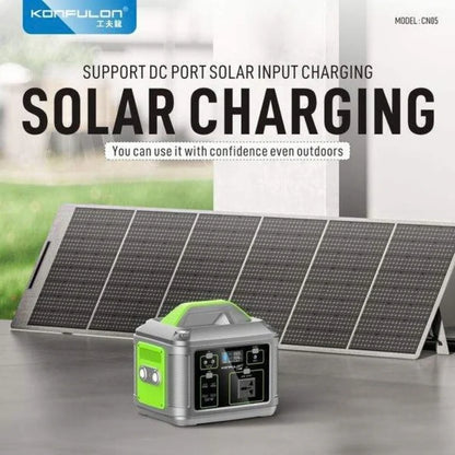 Konfulon CN05 128000mAh 409.6Wh Portable Power Station with 600W AC Output, 60W PD & Solar Charging