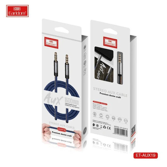Earldom ET-AUX19 Stereo AUX Cable – 1.6M Premium Denim Craft