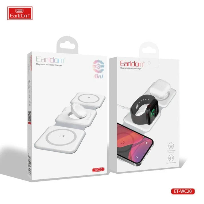 Earldom WC20 4-in-1 Magnetic Wireless Charger – Fast Charging Dock