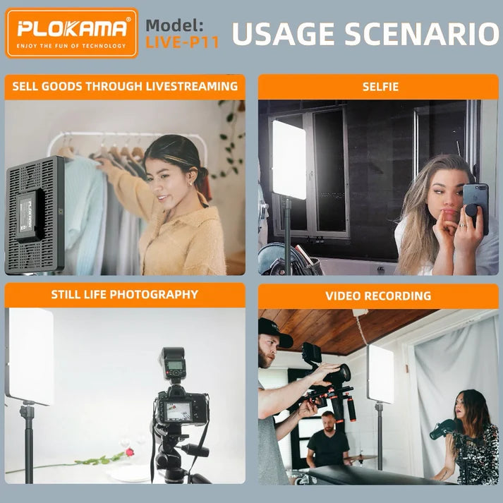PLOKAMA LIVE-P11 LED Fill Light Panel Soft Studio Video Light
