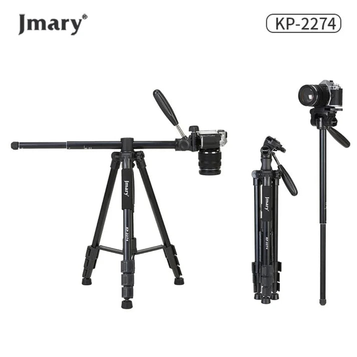 Jmary KP-2274 Professional 4-Section Aluminum Tripod with Horizontal Axis