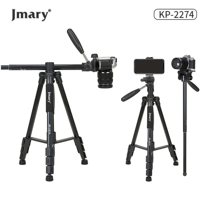 Jmary KP-2274 Professional 4-Section Aluminum Tripod with Horizontal Axis